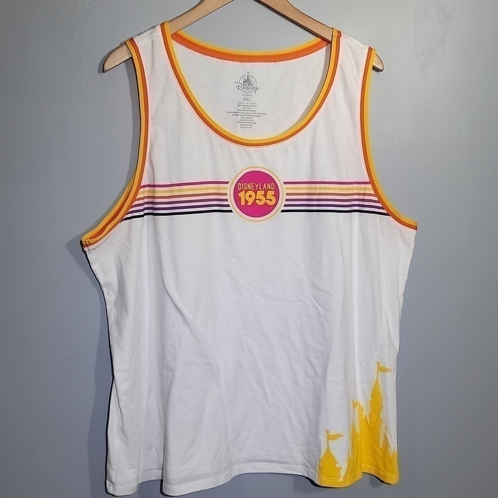 DISNEY Disneyland Disney Parks 1955 White Sleeveless Tank Top